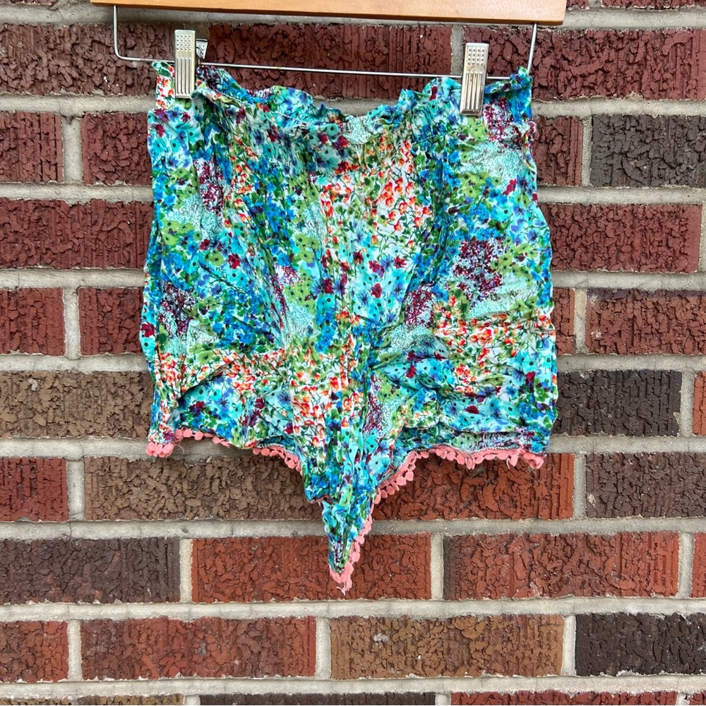 Speechless Kids Blue Tie Dye Crochet Hem Summer Shorts - Picture 2 of 3